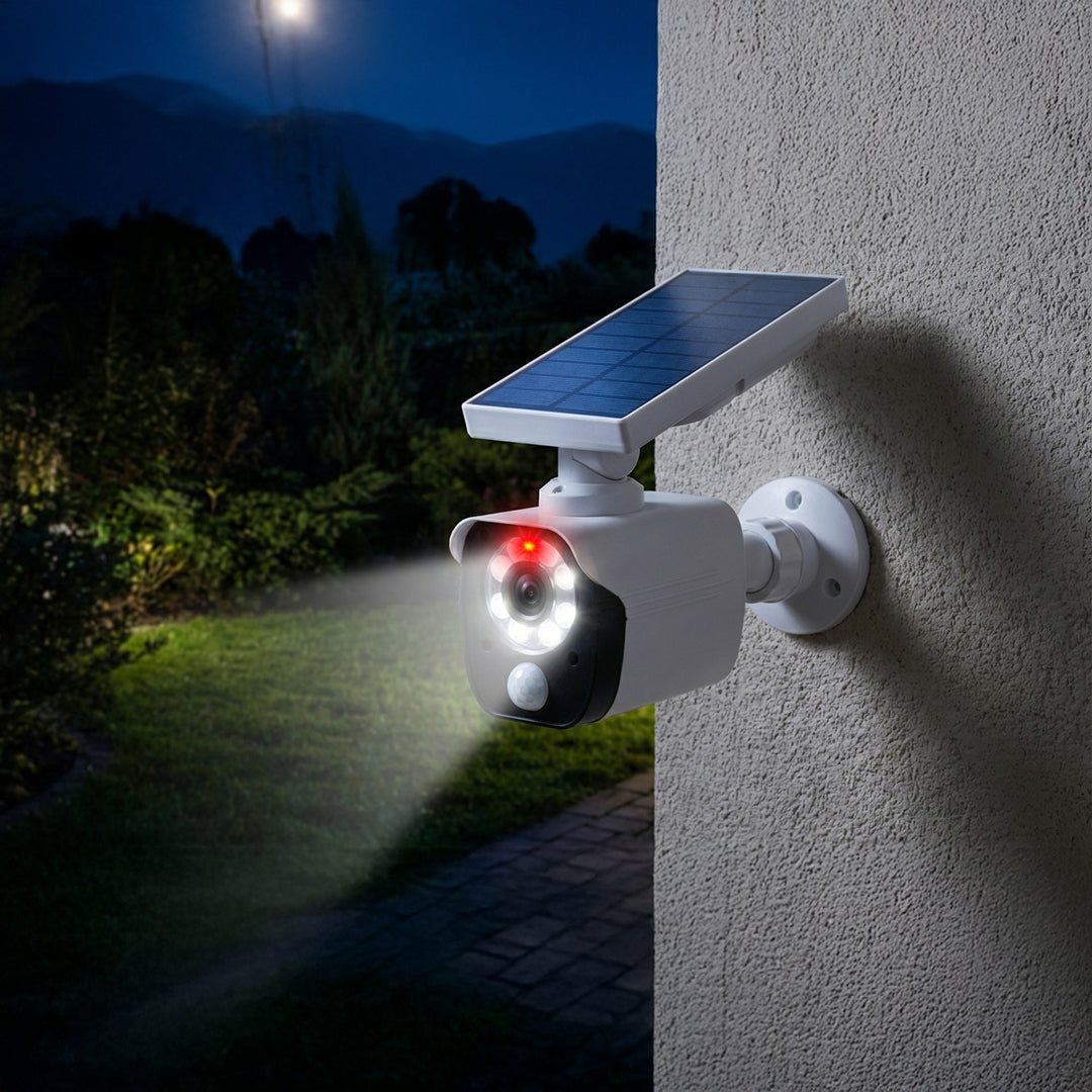 Câmera solar falsa, LED piscando, sensor de movimento, iluminação LED, adesivo grátis, SOL1800S