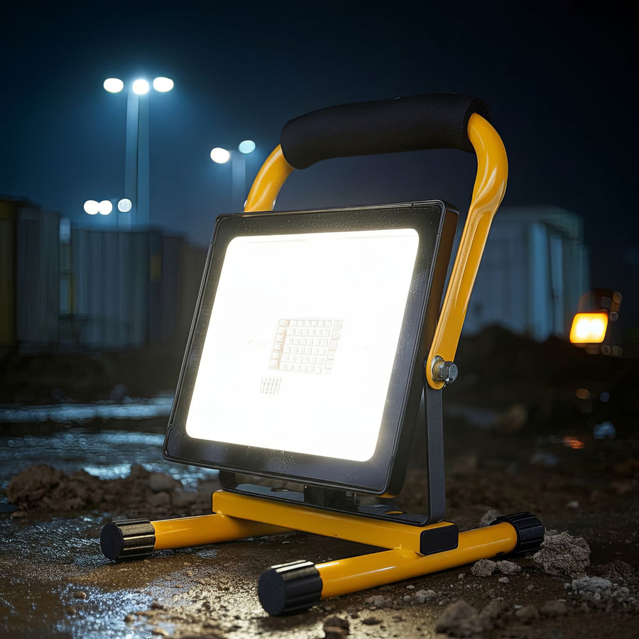 Suporte de chão amarelo Maclean MCE632 para projetores LED de aço Maclean com ângulo ajustável MCE550/650 MCE652