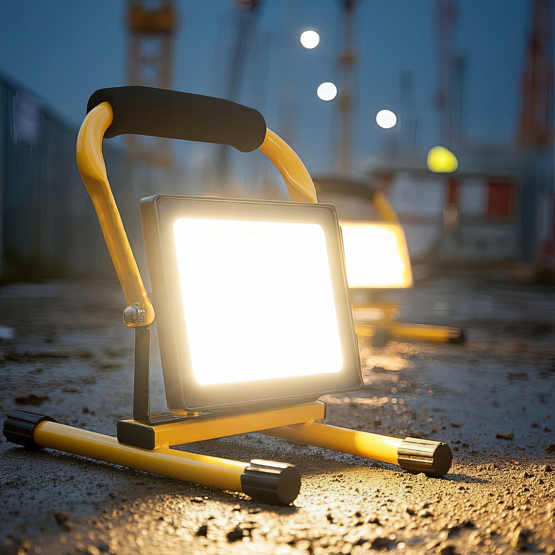 Suporte de chão para holofotes LED Tripé para holofotes de trabalho Tripé para holofotes de construção Aço giratório (para MCE550 / MCE650)