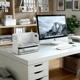 Organizador de mesa de escritório Ergo com gaveta e carregador sem fio, branco, máx. 10kg, ER-441