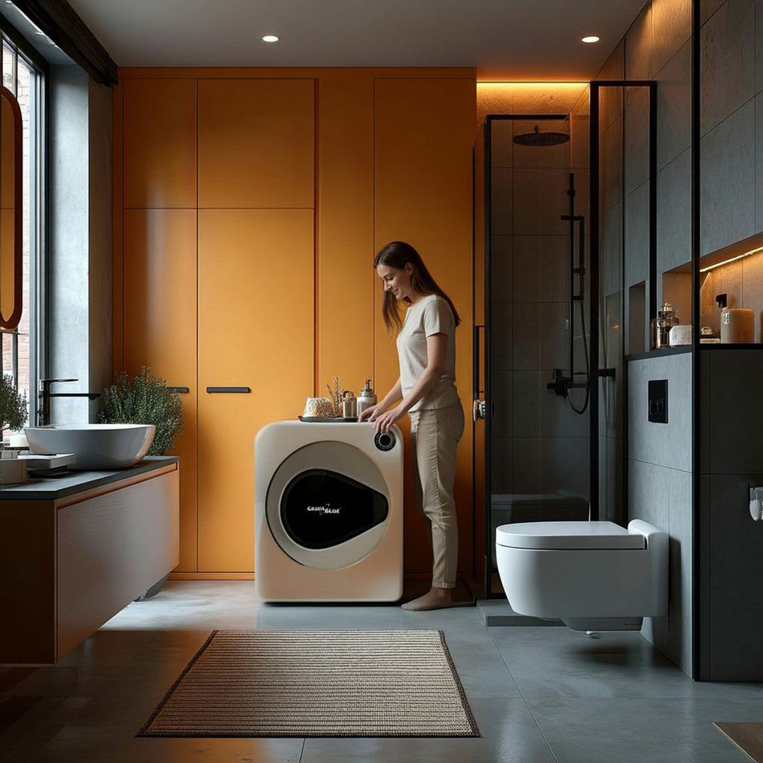 Verde Azul GB405 Secador de roupas elétrico 830 W / 3 kg / Secador de roupas autônomo ou montado na parede Cinco programas de secagem disponíveis