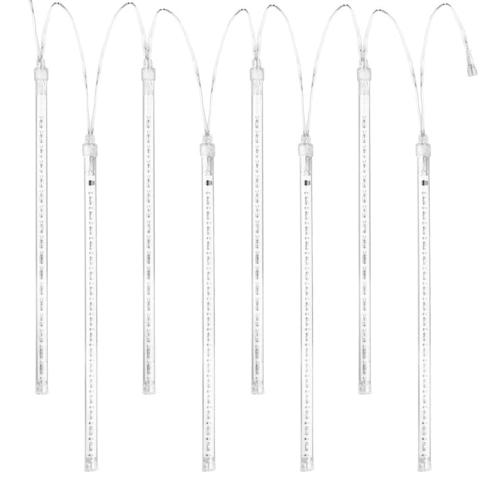 Maclean MCE411 Luces Led Solares 2,4m, 144 LEDs, Modo LED, Batería Li 800mAh, carámbanos que caen