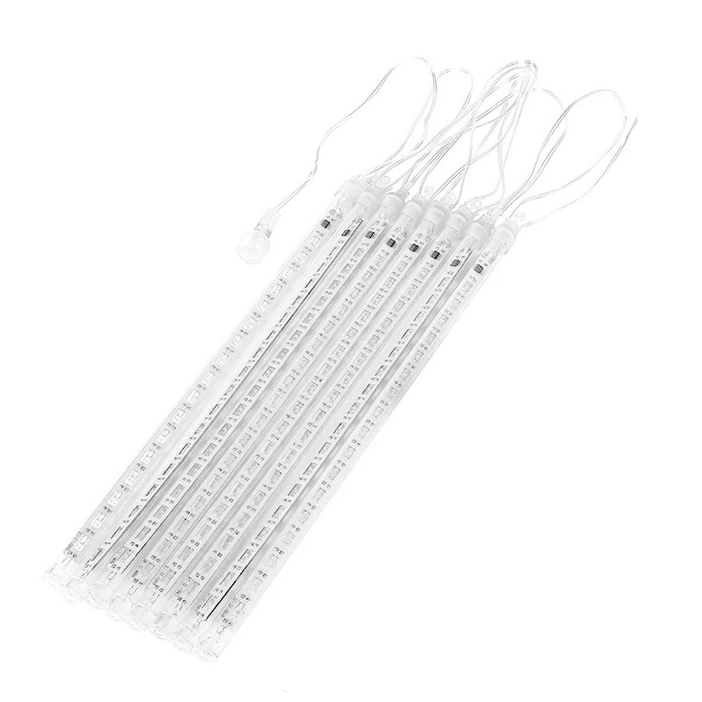 Maclean MCE411 Luces Led Solares 2,4m, 144 LEDs, Modo LED, Batería Li 800mAh, carámbanos que caen