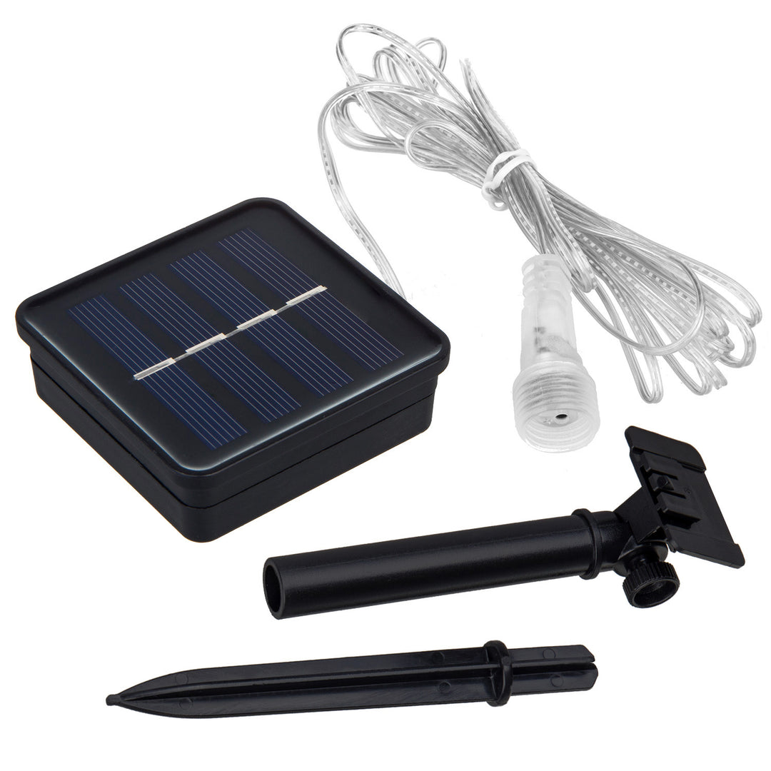 Maclean MCE411 Luces Led Solares 2,4m, 144 LEDs, Modo LED, Batería Li 800mAh, carámbanos que caen