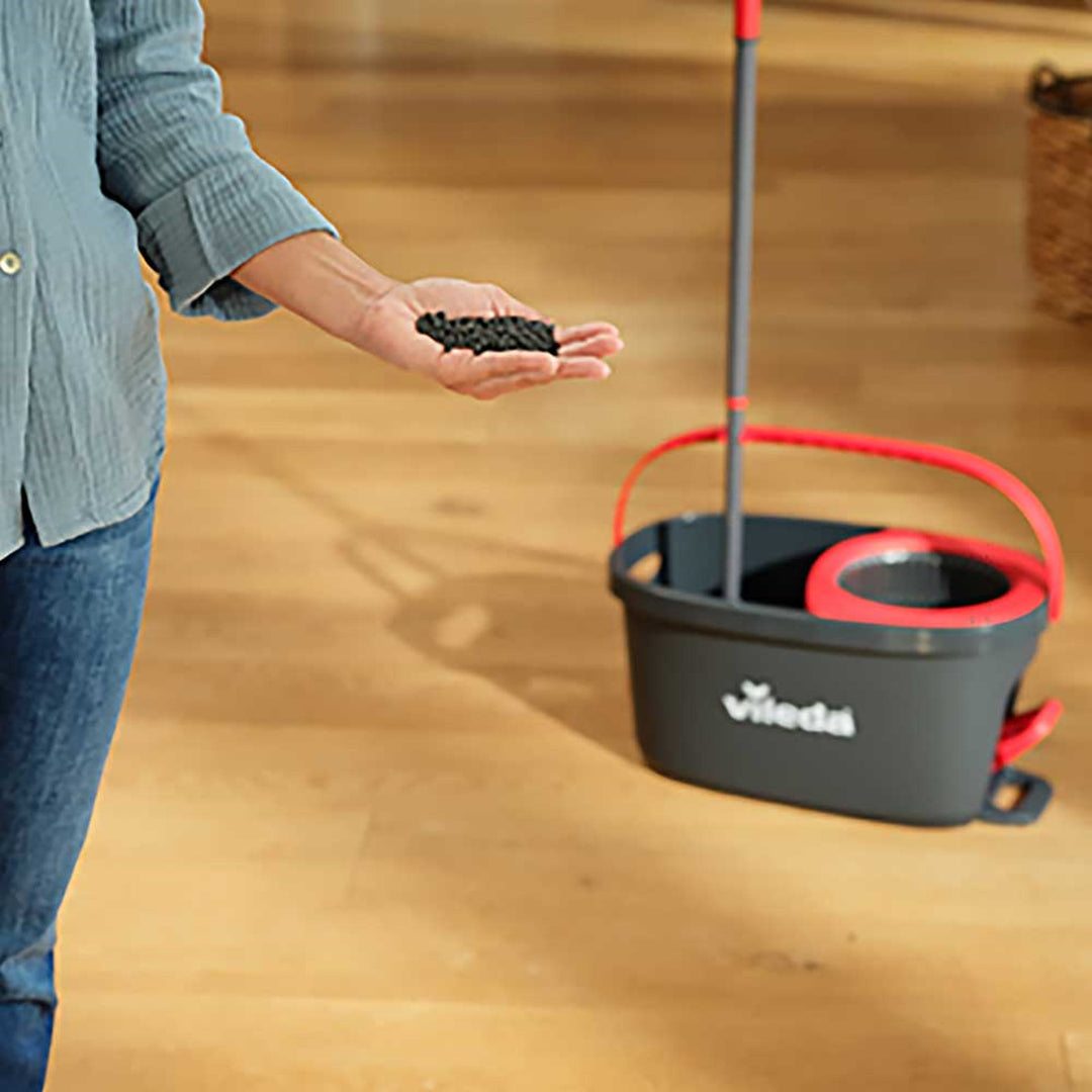 Conjunto completo de esfregona 3 em 1 com cabo telescópico e articulação 360°, comprimento do cabo: 85 - 130 cm, balde com girador, cabeça de microfibra lavável Vileda Turbo