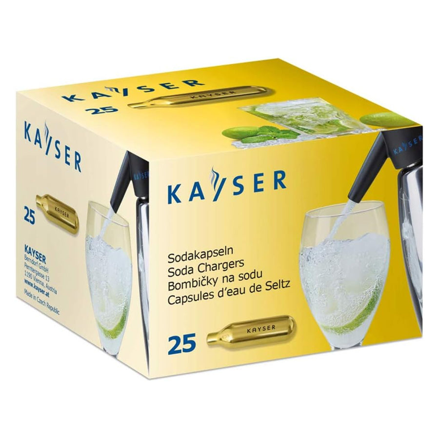 Kayser Cartuchos de CO2 para Quick Soda Maker, 7,5g, 25 peças