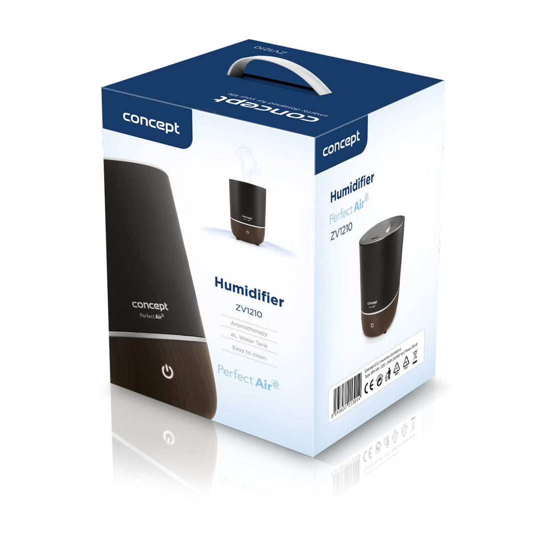 Difusor de aromaterapia Perfect Air 4 litros 3 níveis de intensidade de vapor Adequado para divisões até 30 m2 (Preto)