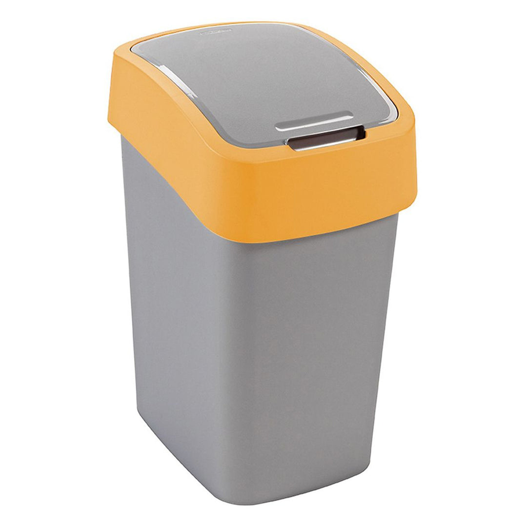 Papeleira de segregação Cuver com tampa, cinzento, estrutura laranja, 25L, balde do lixo flip