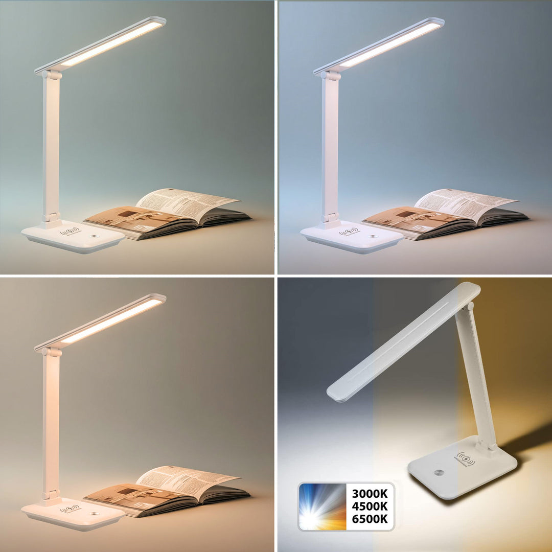 Lâmpada de mesa LED regulável Lâmpada de mesa de 9W com carregador de indução Qi
