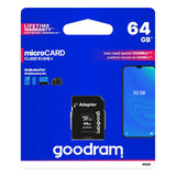 Cartão de memória microSD de 64 GB com adaptador Goodram Classpath 10