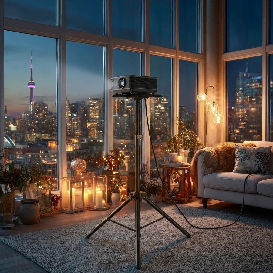 Soporte portátil Maclean, para proyector, de acero, regulable en altura, 1,2-1,7m, MC-953