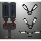 Poste solar LED com sensor de movimento e controle remoto Maclean IP54, 5W, 2x450lm, 6500K, Li-ion 2400 mAh, 3 modos de operação MCE447
