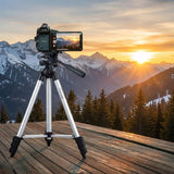 Maclean MC-164 Tripé Universal 1/4" Suporte para Câmeras Filmadoras Smartphones Anéis Luminosos máx. 1050mm, máx.2kg