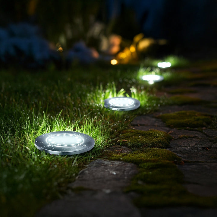 Maclean MCE318 Lâmpada solar Refletor solar para jardim, 12 LEDs SMD, 4000K, Ni-MH 600 mAh, 0,7W, IP44