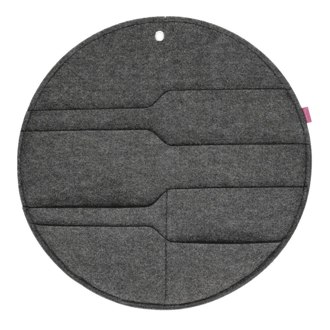 Roda organizadora de parede grande com bolsos antracite XL - 45 cm