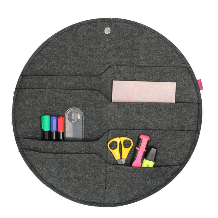 Roda organizadora de parede grande com bolsos antracite XL - 45 cm