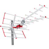 Antena de TV direcional DVB-T MUX 8 + adaptador USB 5V