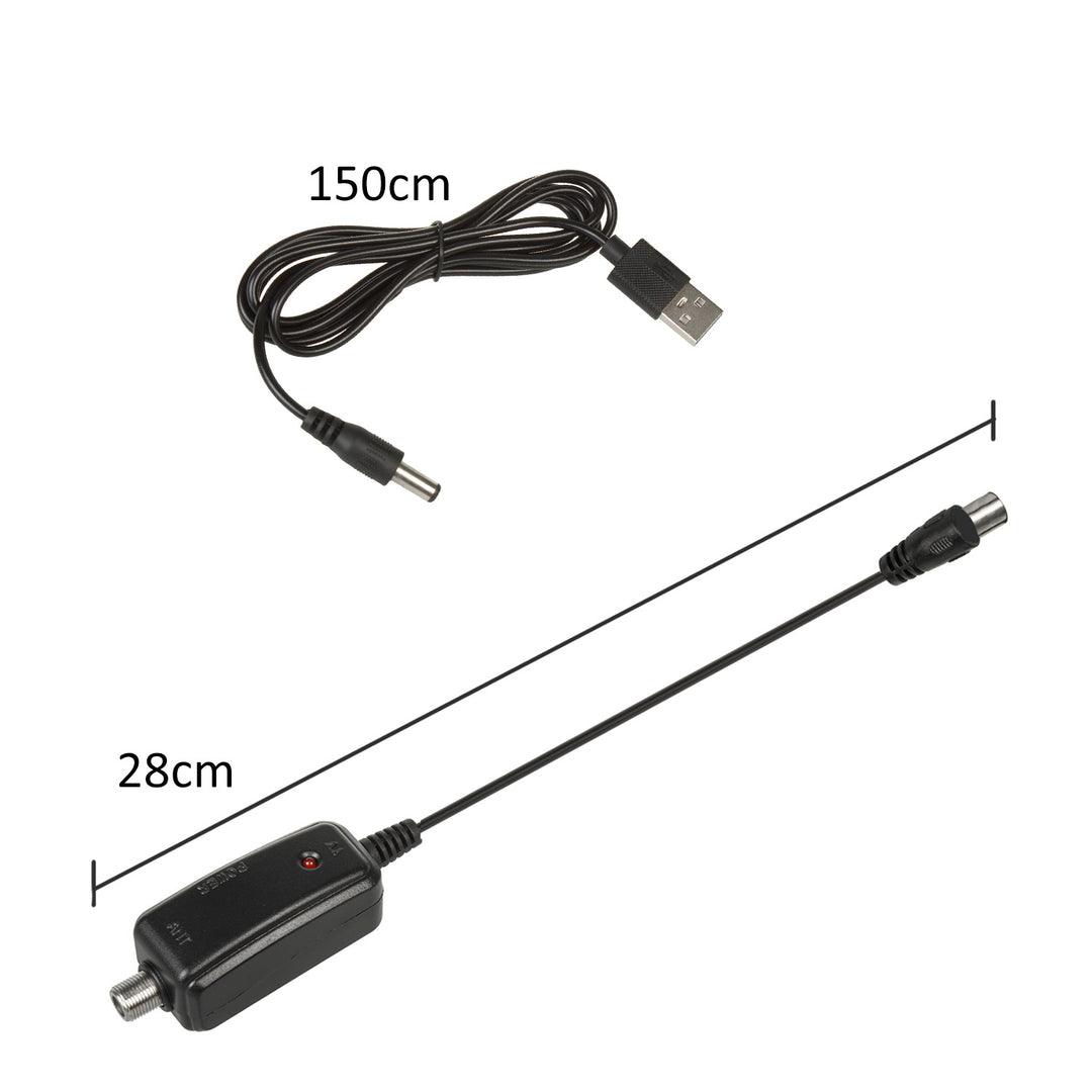 Antena de TV direccional DVB-T MUX 8 + adaptador usb 5 V