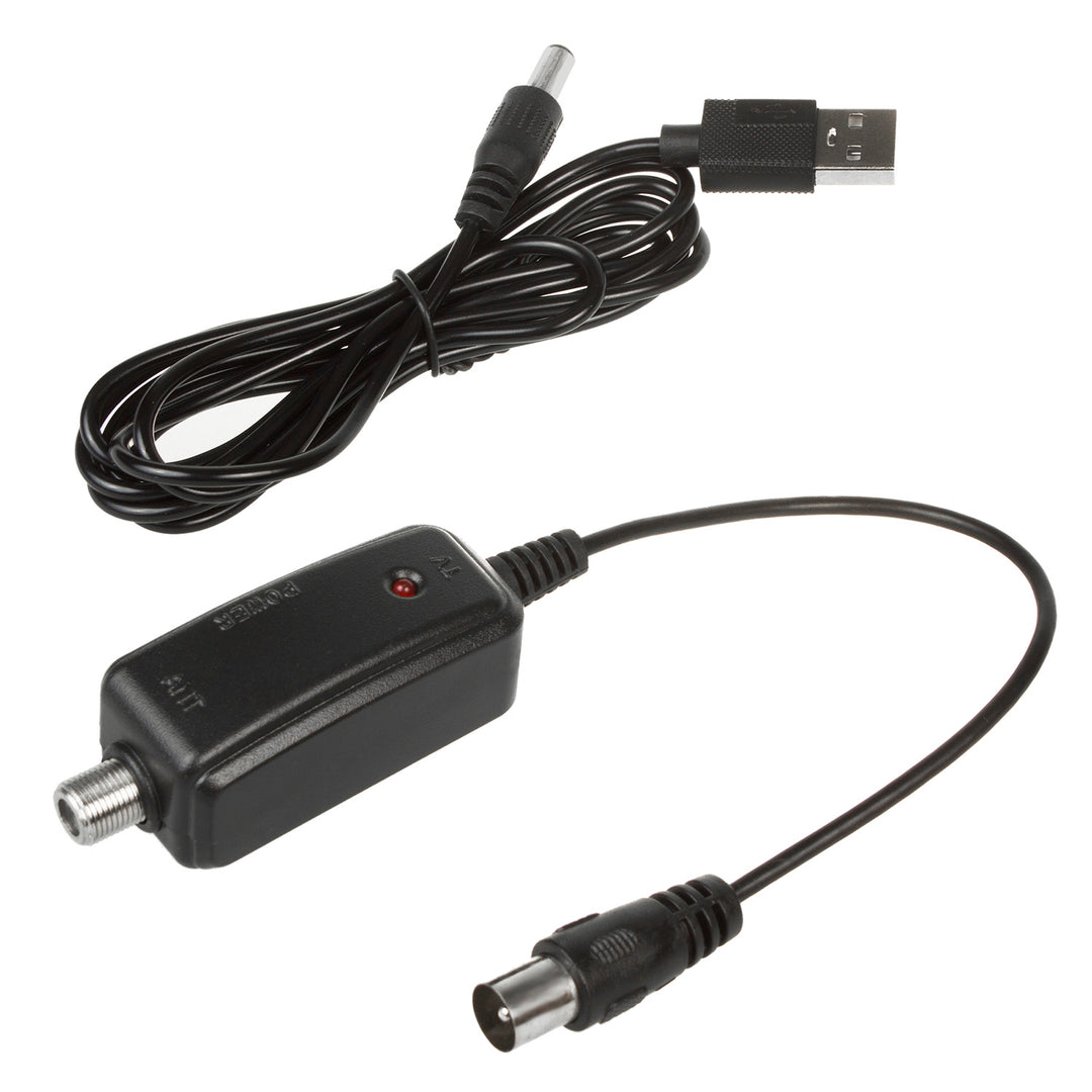 Antena de TV direccional DVB-T MUX 8 + adaptador usb 5 V