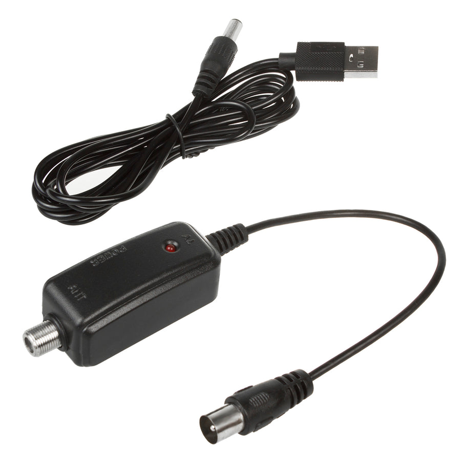 Antena de TV direcional DVB-T MUX 8 + adaptador USB 5V