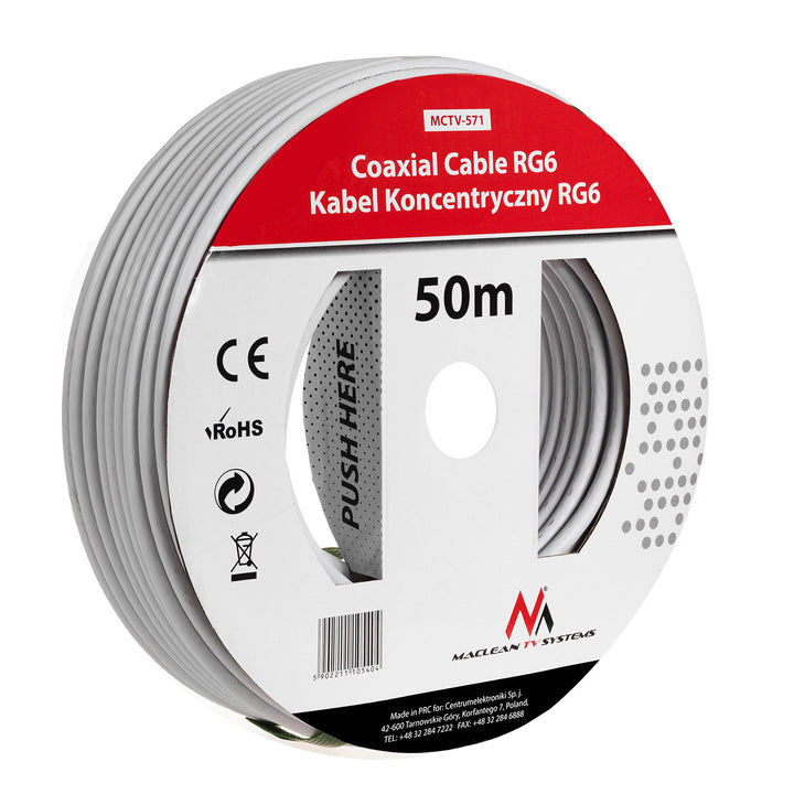 Cabo Maclean MCTV-671 Quad + 50m, Preto