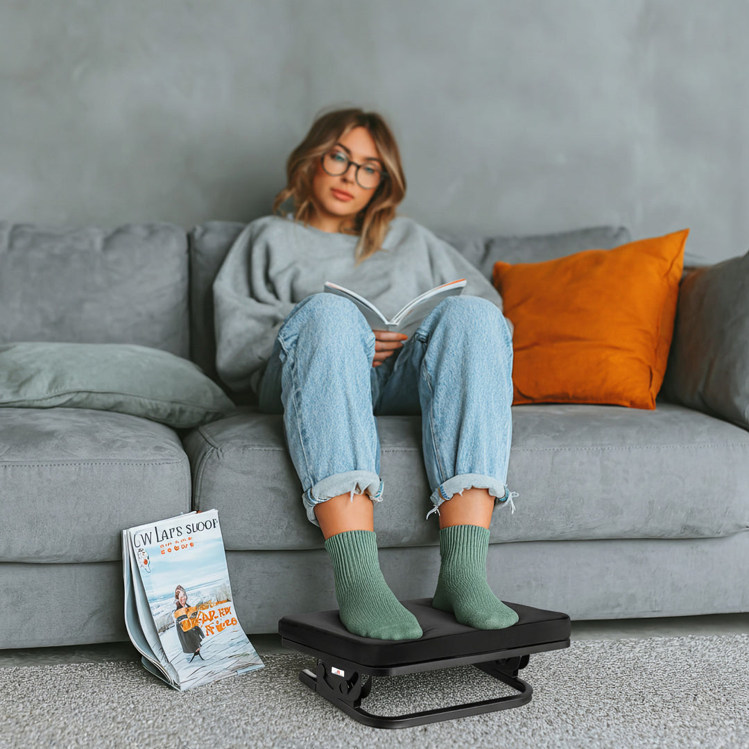 Apoio ergonómico para os pés Maclean MC-460, apoio para as pernas, ângulo infinitamente ajustável, almofada removível