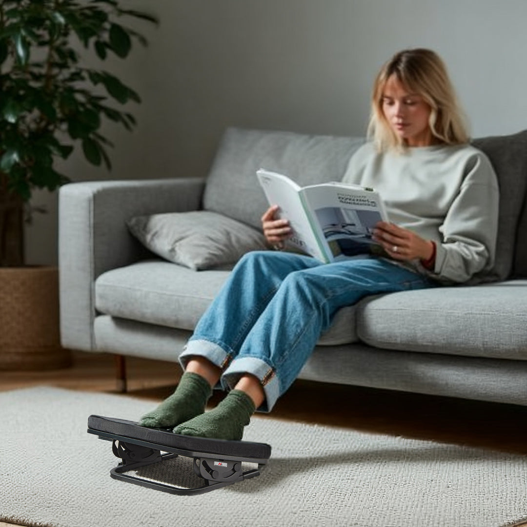 Apoio ergonómico para os pés Maclean MC-460, apoio para as pernas, ângulo infinitamente ajustável, almofada removível