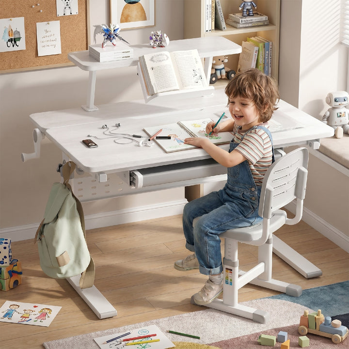 Ergo Office ER-483 Escritorio Infantil, Altura Regulable, Gris, max 40kg, 900x600mm
