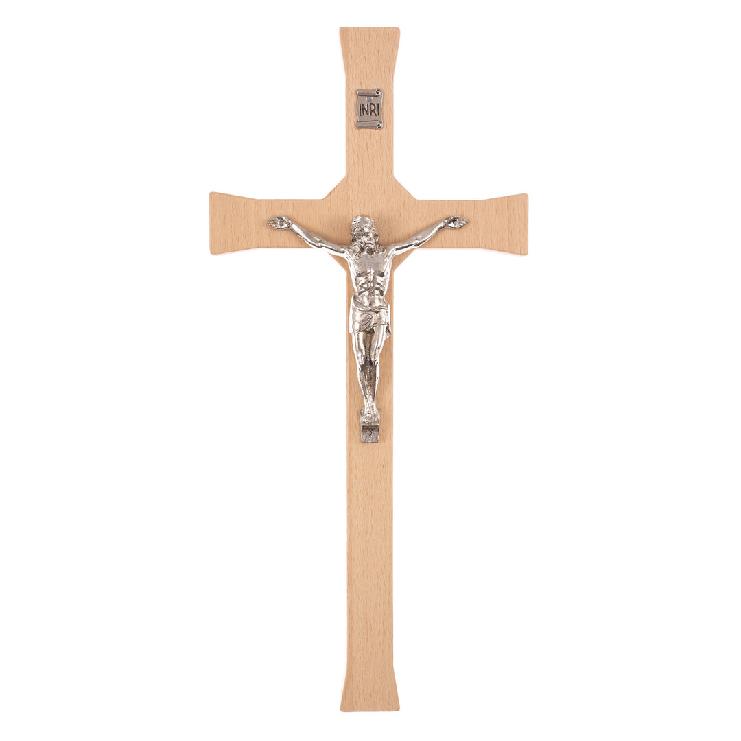 Pendente cruz clássico com cruz natural com cruz às riscas 42x18x1,8cm