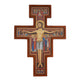 Cruz em Madeira de São Damiano - Cruz Castanha de São Francisco 14x10x1,8cm