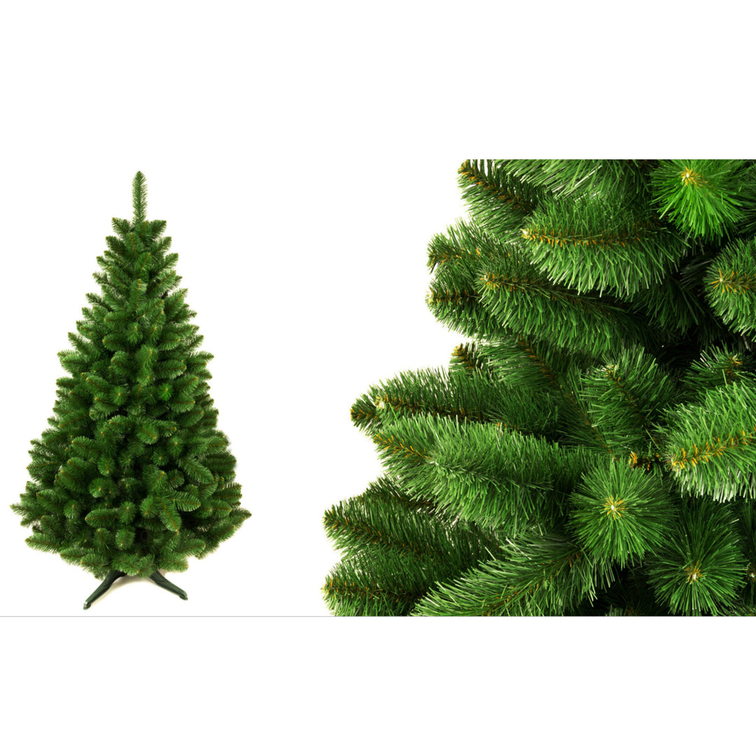 Árvore de Natal artificial Damich com pinheiro e abeto, decoração de Natal com suporte de folha de PVC de 200 cm