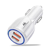Carregador de isqueiro Maclean, Qualcomm Quick Charge, QC 3.0 - aceita 5 V/3 A, 9 V/1,8 A, 12 V/1,6 A, 5 V/3,1 A com cabo USB Lightning
