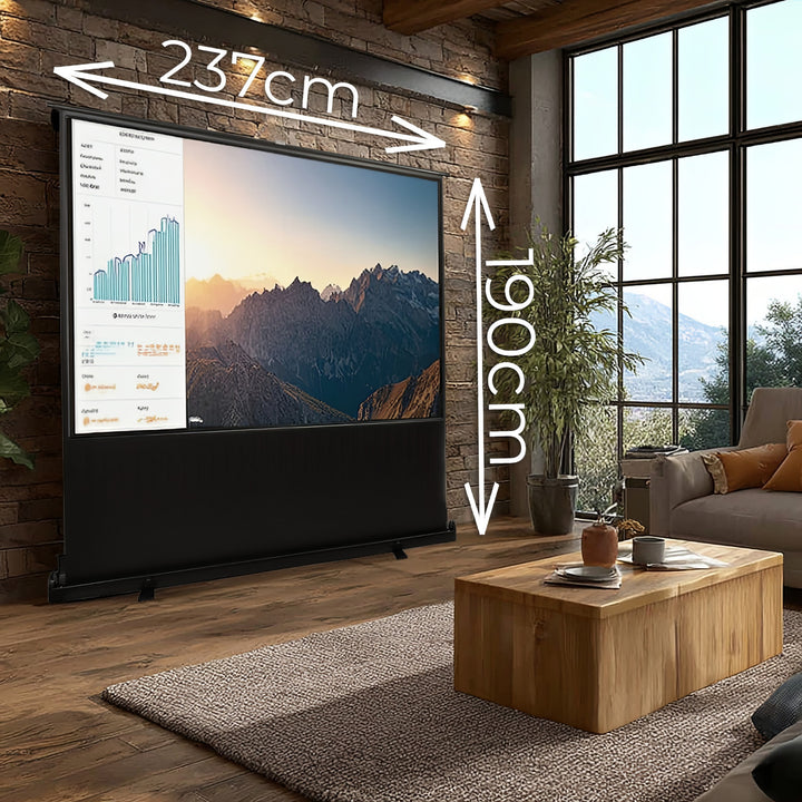 Pantalla de proyección portátil Maclean, compacta, de suelo, 100", 16:9, MC-964