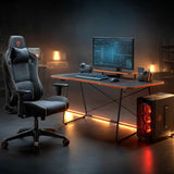 NanoRS RS170 Escritorio para juegos con estante para monitor, 50 kg máx., altura 850 mm, Color negro