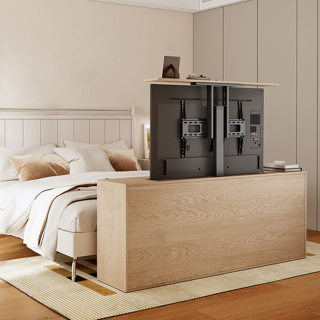 Suporte elétrico retrátil para monitores Maclean MC-866T de 37" a 80", VESA 600x400, máx. 60 kg, compatível com a aplicação TUYA