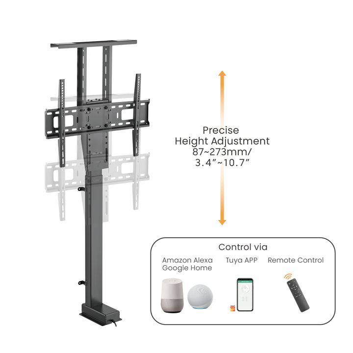 Suporte elétrico retrátil para monitores Maclean MC-866T de 37" a 80", VESA 600x400, máx. 60 kg, compatível com a aplicação TUYA