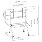 Maclean MC-977 Soporte de suelo móvil para TV para pantallas de 50"-86", Carga máx.120kg