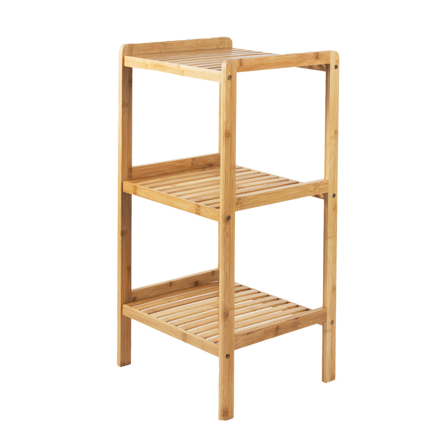 Móveis de casa de banho GreenBlue GB321, estante em bambu com 3 prateleiras, 370x330x780 mm