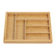 GreenBlue GB379 Organizador de talheres em bambu, tabuleiro extensível, 7 compartimentos básicos e 2 compartimentos amovíveis para utensílios de cozinha, organização de gavetas para talheres, dimensões: 32,5-50 x 43 x 4,5 cm