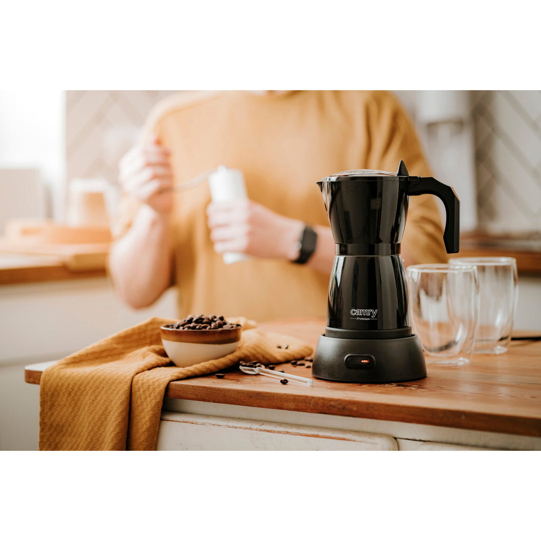 Moka Camry CR 4415B Cafetera eléctrica de 300 ml para 6 tazas de café espresso