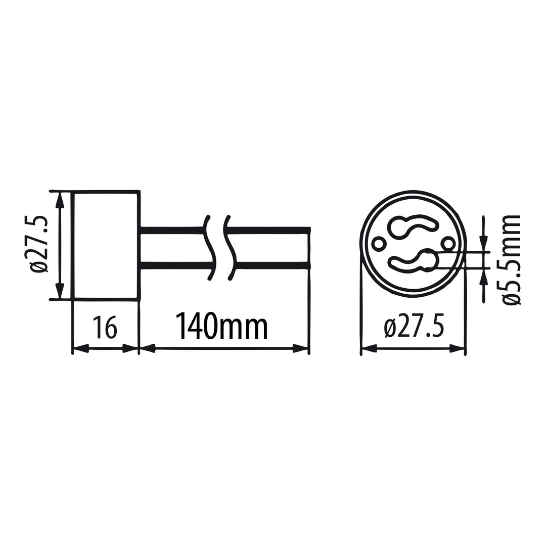 10x tomada de ligação Maclean, tomada cerâmica GU10, 250 V~, corrente nominal máx. 2 A, comprimento do cabo 14 cm, MCE428