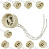 10x tomada de ligação Maclean, tomada cerâmica GU10, 250 V~, corrente nominal máx. 2 A, comprimento do cabo 14 cm, MCE428