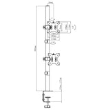 Suporte para monitor Maclean MC-966 para OLED QLED LCD e LED, suporte de mesa duplo, vertical, VESA 75x75 e 100x100, 13-27", 9 kg