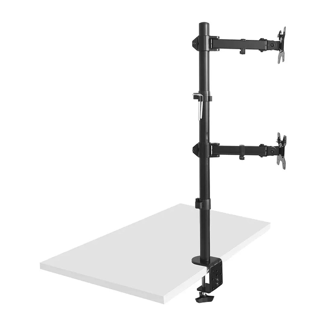 Suporte para monitor duplo Maclean MC-967, vertical, para monitores OLED QLED LCD e LED de 13 a 27 polegadas, VESA 75x75 e 100x100, máx. 9 kg
