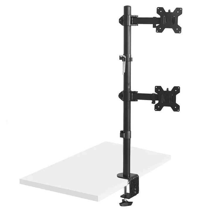 Suporte para monitor duplo Maclean MC-967, vertical, para monitores OLED QLED LCD e LED de 13 a 27 polegadas, VESA 75x75 e 100x100, máx. 9 kg