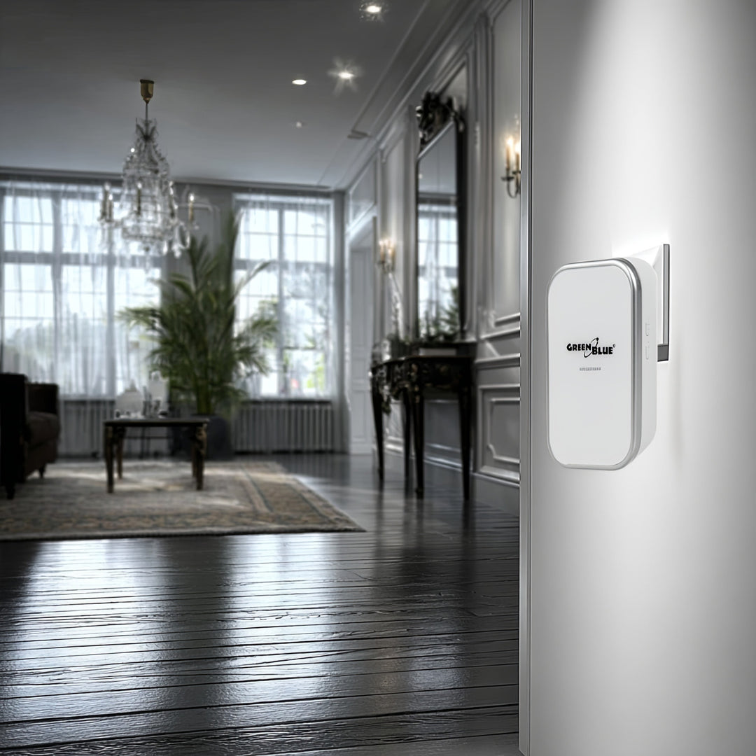 Timbre inalámbrico sin pilas GreenBlue kinetic, 38 melodías, blanco, alcance hasta 200 m, IP44, GB157 W