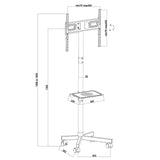 Suporte móvel para TV com rodas Maclean MC-949, adequado para televisores de 32 a 55 polegadas com um peso máximo de 25 kg. VESA 400x400, suporte universal para TV.