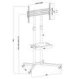 Maclean MC-951 Soporte Profesional con Ruedas, Soporte de Pedestal Móvil Apto para Televisores/Pantallas de 32" a 70" hasta 40 kg máximo VESA 600x400, Soporte Universal para TV