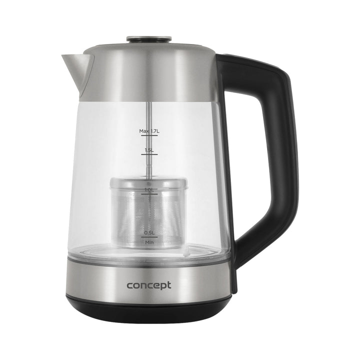 Concept 1.7L hervidor eléctrico de vidrio con control de temperatura y cafetera RK4190