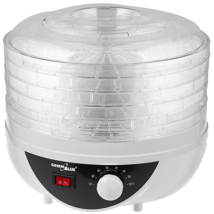 Secador de setas, verduras y frutas GreenBlue, 250 W de potencia - muy silencioso, enchufe GB195 del Reino Unido